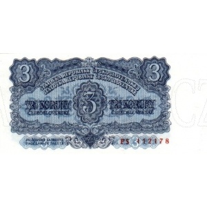 Foto - ČSSR 3 Kčs 1953 Bankovka