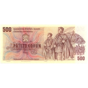Foto - ČR 500 Kčs 1993/1973 kolkovaná Bankovka