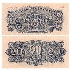 Foto - ČSR 20K - DVACET KORUN 1944 SPECIMEN s. MY