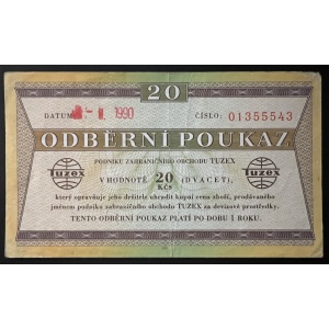 Foto - Tuzex bon 20 Kčs 1990