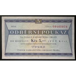 Foto - Tuzex bon 5 Kčs 1973