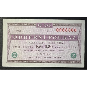 Foto - Tuzex bon 0,50 Kčs 1972/I, "Z"