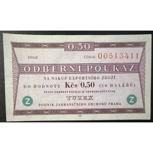 Foto - Tuzex bon 0,50 Kčs 1974/II, "Z"